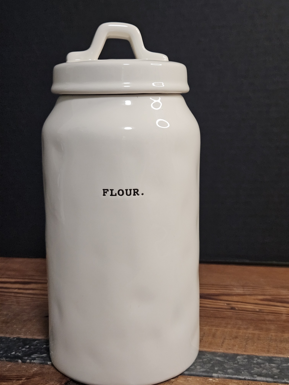 Rae Dunn Ceramic Flour Canister - White
